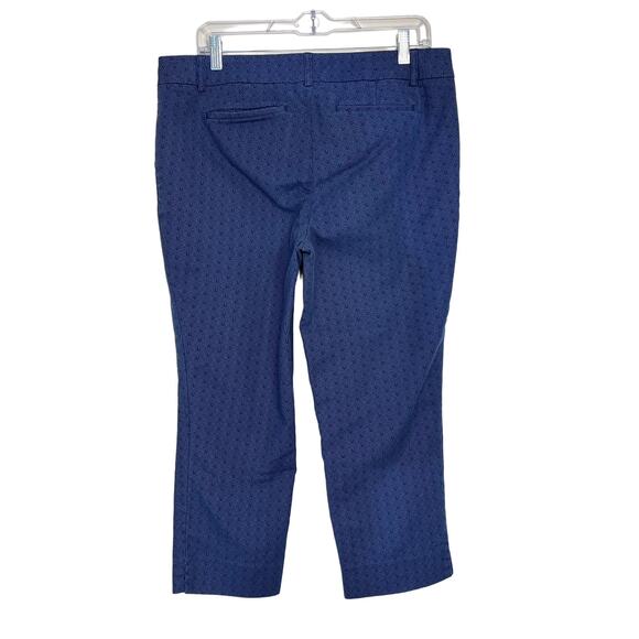 Hilary Radley Blue Abstract Design Cropped Low Rise Pants Size 10 - Picture 3 of 6